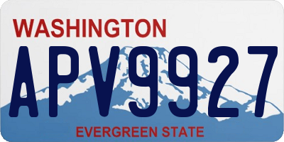 WA license plate APV9927