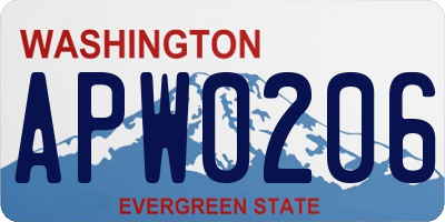WA license plate APW0206