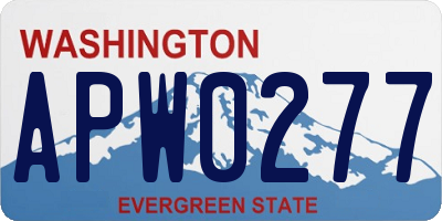 WA license plate APW0277
