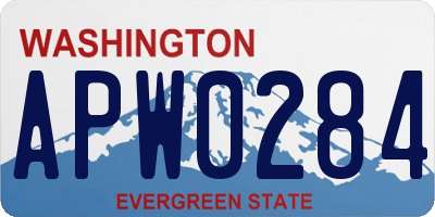 WA license plate APW0284