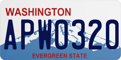 WA license plate APW0320