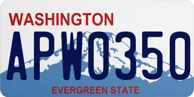 WA license plate APW0350