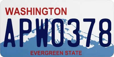 WA license plate APW0378