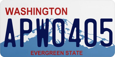 WA license plate APW0405