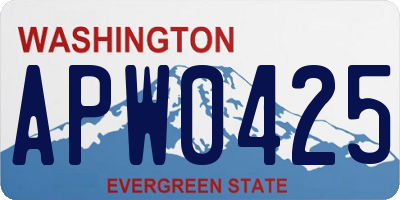 WA license plate APW0425