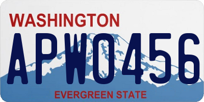 WA license plate APW0456
