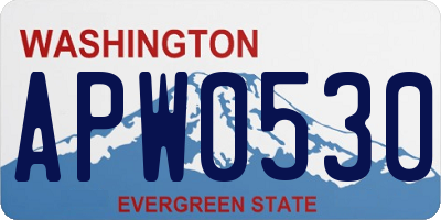 WA license plate APW0530