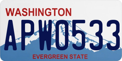 WA license plate APW0533