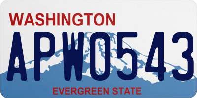 WA license plate APW0543