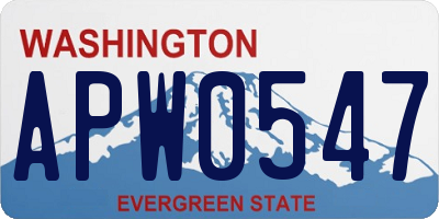 WA license plate APW0547