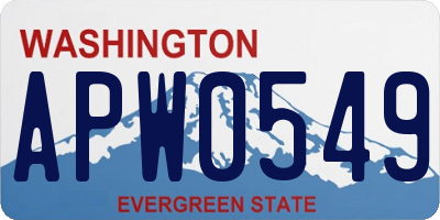 WA license plate APW0549