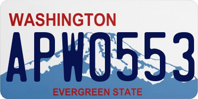 WA license plate APW0553
