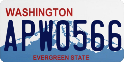WA license plate APW0566