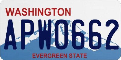 WA license plate APW0662