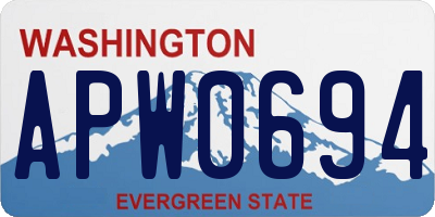 WA license plate APW0694