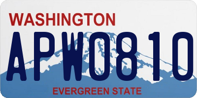 WA license plate APW0810