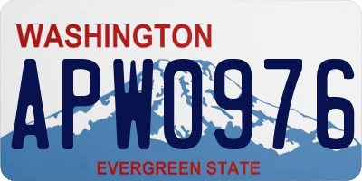 WA license plate APW0976