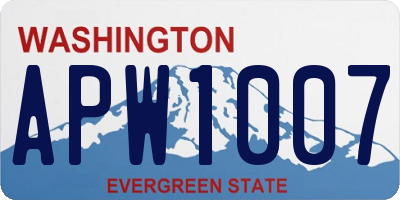 WA license plate APW1007