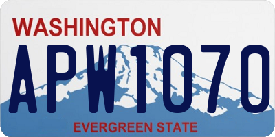 WA license plate APW1070