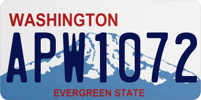 WA license plate APW1072