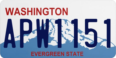 WA license plate APW1151