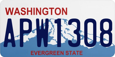 WA license plate APW1308
