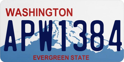 WA license plate APW1384