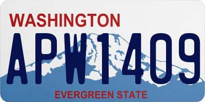 WA license plate APW1409
