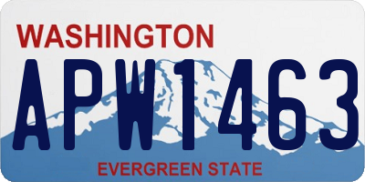 WA license plate APW1463