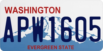 WA license plate APW1605