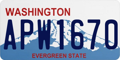 WA license plate APW1670