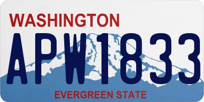 WA license plate APW1833