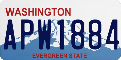 WA license plate APW1884