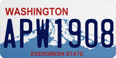 WA license plate APW1908