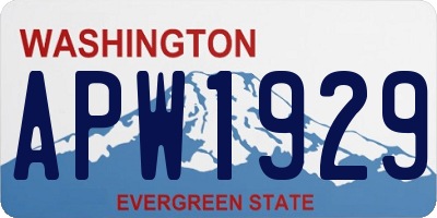 WA license plate APW1929
