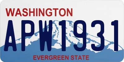 WA license plate APW1931