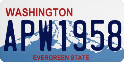 WA license plate APW1958