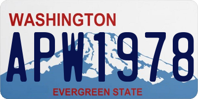 WA license plate APW1978