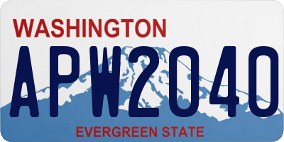 WA license plate APW2040