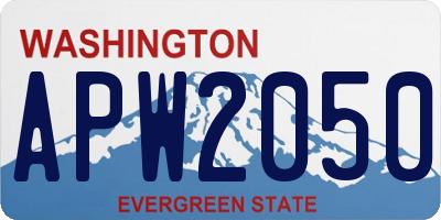 WA license plate APW2050