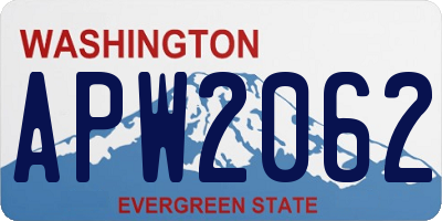 WA license plate APW2062