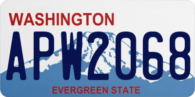 WA license plate APW2068