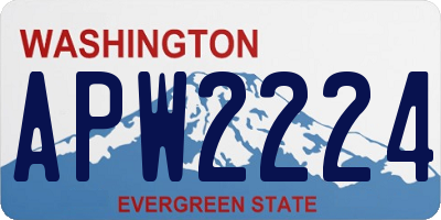 WA license plate APW2224