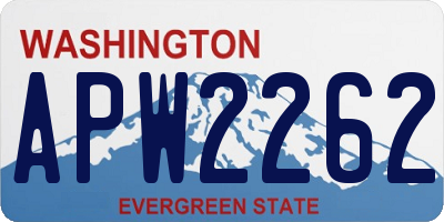 WA license plate APW2262