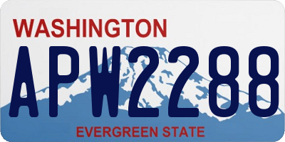 WA license plate APW2288