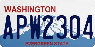 WA license plate APW2304