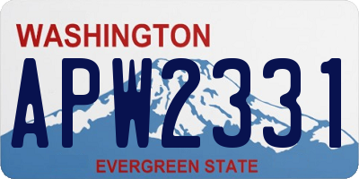 WA license plate APW2331