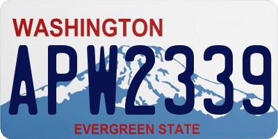 WA license plate APW2339