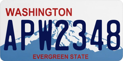 WA license plate APW2348