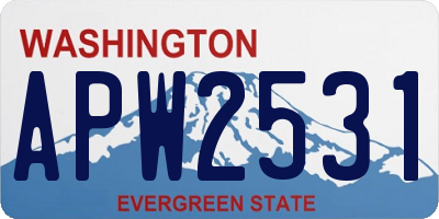 WA license plate APW2531